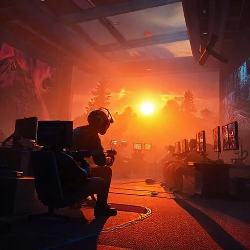 Early concept art showing a minimalist but evocative game environment sketch with glowing outlines, representing the genesis of an idea.