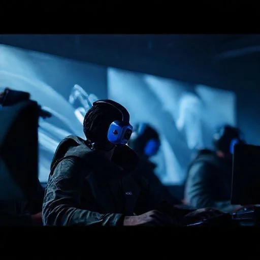 Abstract portrait of an audio engineer