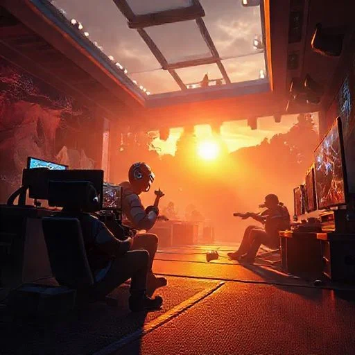 A vibrant, abstract render of a complex particle system interacting with a reflective surface, demonstrating advanced real-time visual effects.